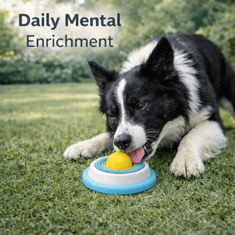 Lick toy filled with treat for dog enrichment